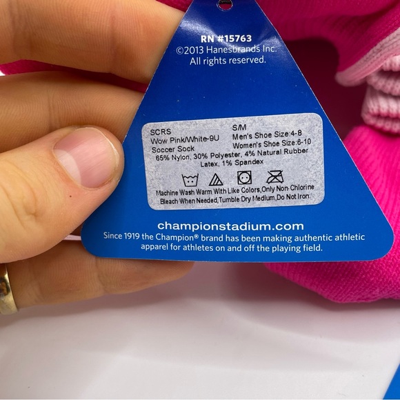 3 Pair Champion Soccer Sock Pink High Socks Activewear - Picture 3 of 4